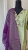 Pista green kurti set with hand work