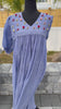 Cornflower blue mul chanderi frock with knot work