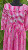 Pink- Gingham checks mul chanderi frock