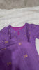 M size - Purple color raw silk co ord set with gold buttis