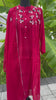 Red Mul Chanderi set with handwork
