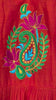 Orange Narayanpet frock with thread work on yoke