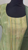 Chanderi pista green color kurti set paired with gold leggings